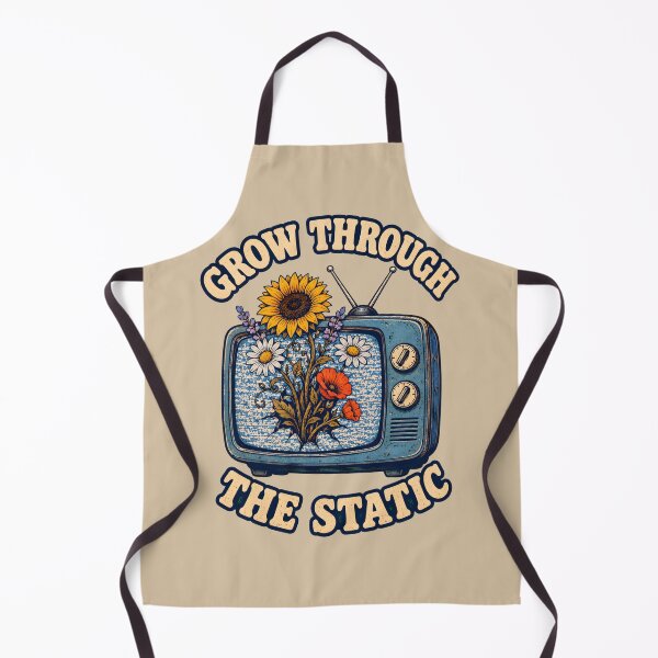 Item preview, Grow Through the Static – Retro TV Floral Growth Design designed and sold by VioVibe.