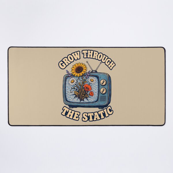 Item preview, Grow Through the Static – Retro TV Floral Growth Design designed and sold by VioVibe.