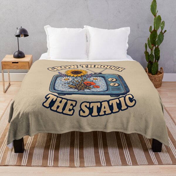 Item preview, Grow Through the Static – Retro TV Floral Growth Design designed and sold by VioVibe.
