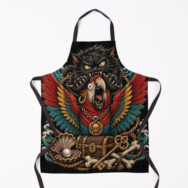 Item preview, Pirate Parrot Black Cat Nautical Fantasy designed and sold by JasKei-Designs.