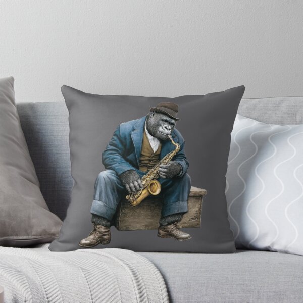 Artikelvorschau, Gorilla mit Saxophon – Cooler Gorilla Musiker entworfen und verkauft von AJ Art Studio.