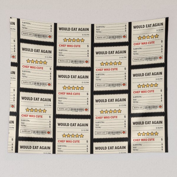 Item preview, Would Eat Again Chef Was Cute Funny Restaurant Receipt designed and sold by TeeTimeTreasure.
