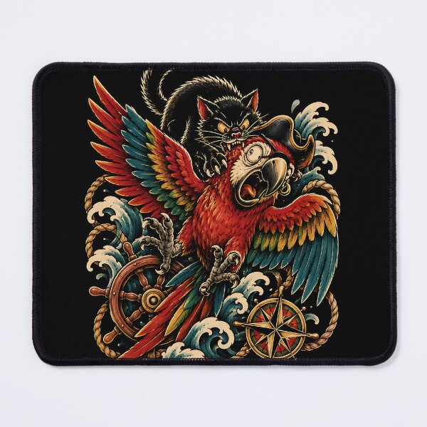 Item preview, Pirate Parrot Black Cat Ocean Adventure designed and sold by JasKei-Designs.