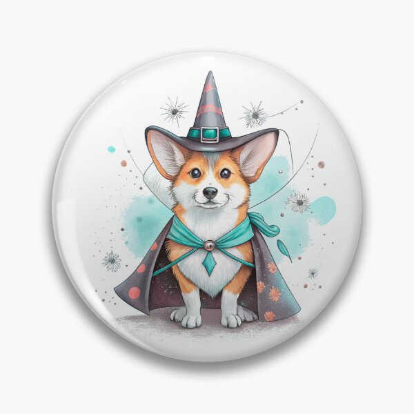 Item preview, Cute Witch Corgi Magic Wizard Halloween Dog Art designed and sold by iPrintPaws.