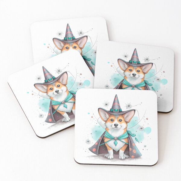 Item preview, Cute Witch Corgi Magic Wizard Halloween Dog Art designed and sold by iPrintPaws.