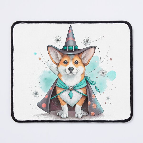 Item preview, Cute Witch Corgi Magic Wizard Halloween Dog Art designed and sold by iPrintPaws.