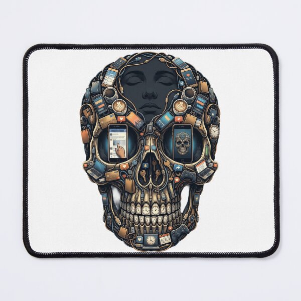 Item preview, Cyber Junkie Skull - Digital Overload Art Print designed and sold by Good-moods.