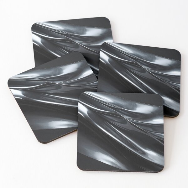 Item preview, Abstract Dark Liquid Chrome Waves Artwork designed and sold by BetweenForms.