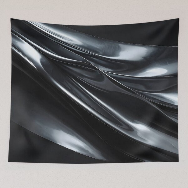 Item preview, Abstract Dark Liquid Chrome Waves Artwork designed and sold by BetweenForms.