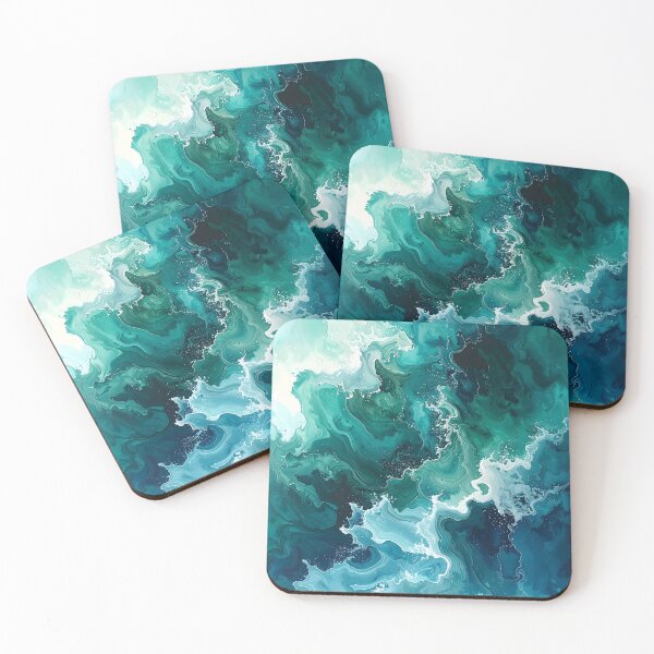 Item preview, Dynamic Emerald Sea Foam Ocean Waves designed and sold by BetweenForms.
