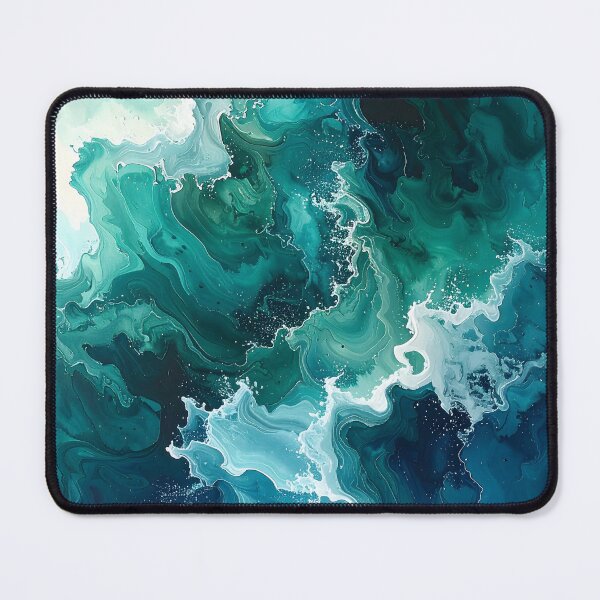 Item preview, Dynamic Emerald Sea Foam Ocean Waves designed and sold by BetweenForms.