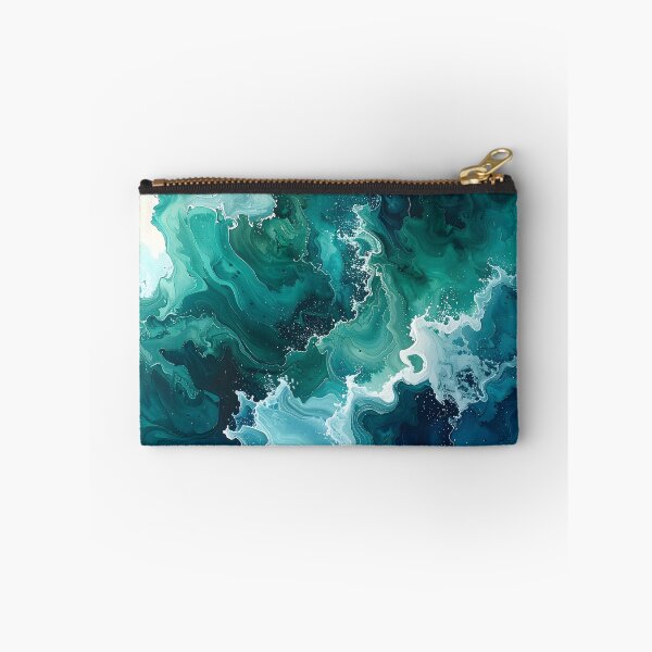 Item preview, Dynamic Emerald Sea Foam Ocean Waves designed and sold by BetweenForms.