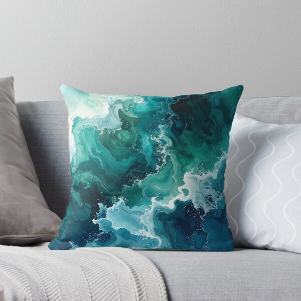 Item preview, Dynamic Emerald Sea Foam Ocean Waves designed and sold by BetweenForms.