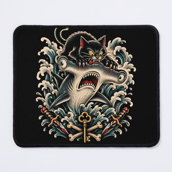 Item preview, Black Cat Shark Ocean Adventure designed and sold by JasKei-Designs.