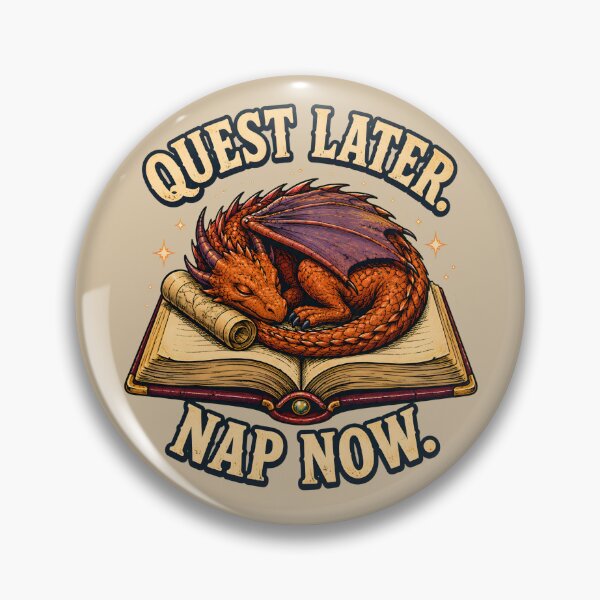Item preview, Quest Later, Nap Now – Sleeping Dragon Fantasy Book Design designed and sold by VioVibe.