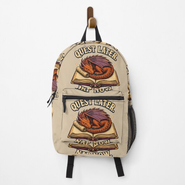 Item preview, Quest Later, Nap Now – Sleeping Dragon Fantasy Book Design designed and sold by VioVibe.