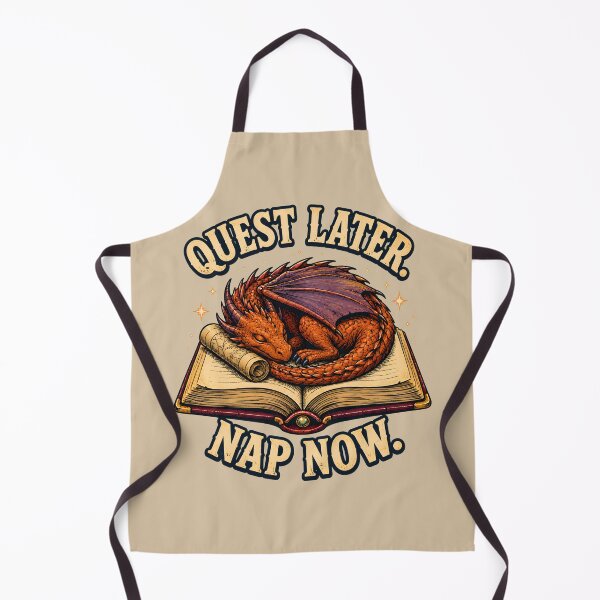 Item preview, Quest Later, Nap Now – Sleeping Dragon Fantasy Book Design designed and sold by VioVibe.
