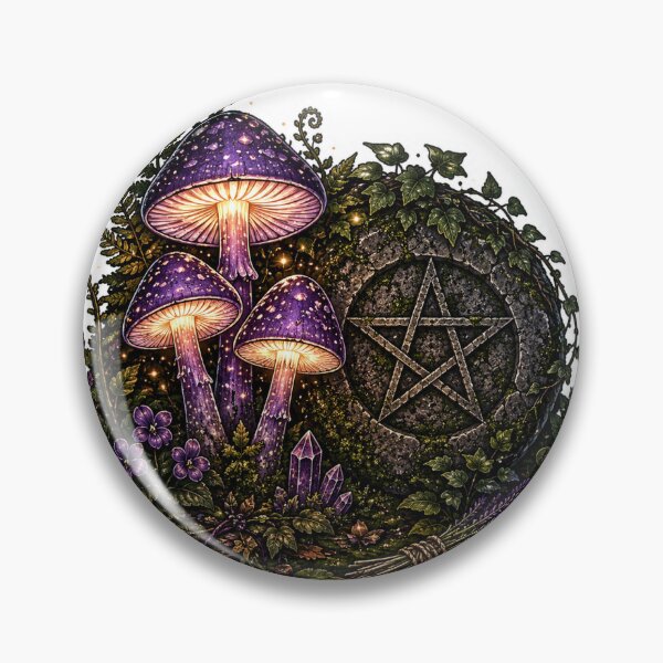 Item preview, Enchanted Mushroom & Pentagram designed and sold by InkPixell.