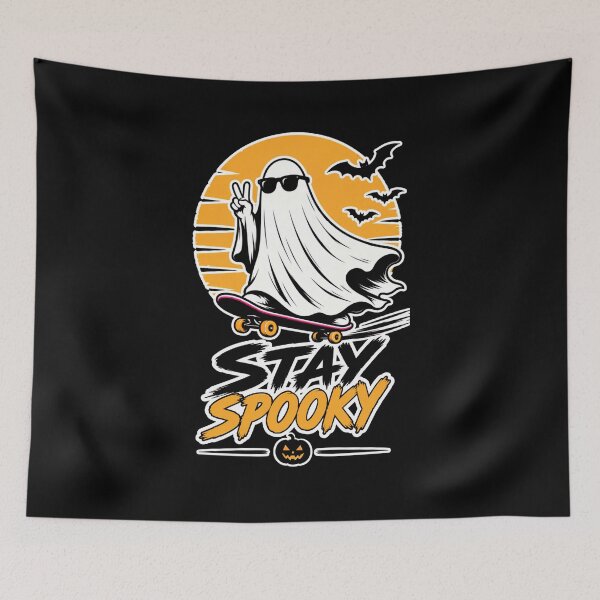 Item preview, Stay Spooky Ghost Skateboard Halloween Design designed and sold by OMdesign10.