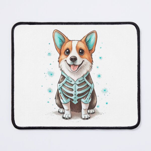 Item preview, Teal Skeleton Corgi Spooky Bones Halloween Dog designed and sold by iPrintPaws.