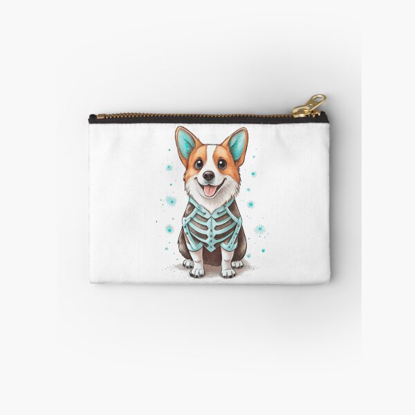 Item preview, Teal Skeleton Corgi Spooky Bones Halloween Dog designed and sold by iPrintPaws.