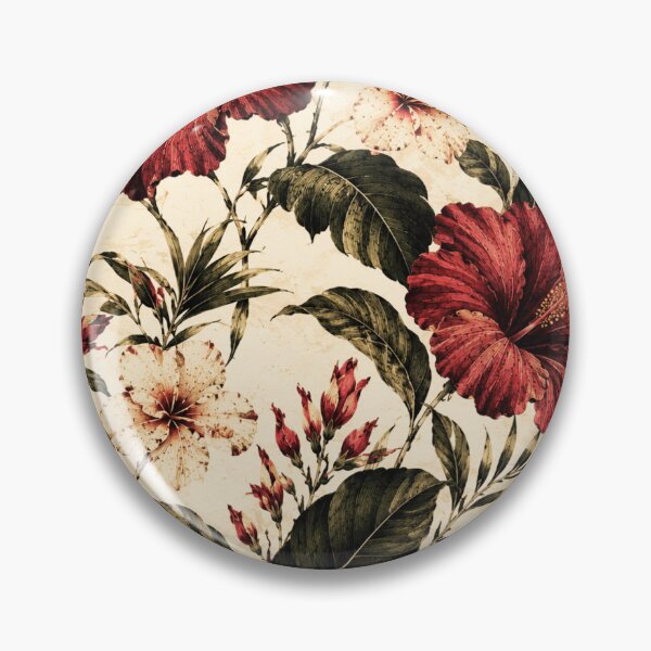 Item preview, Vintage Tropical Hibiscus – Dark Red Botanical Floral Pattern Art Print – Luxury Wall Decor designed and sold by @SHINTOSARTSTORE.