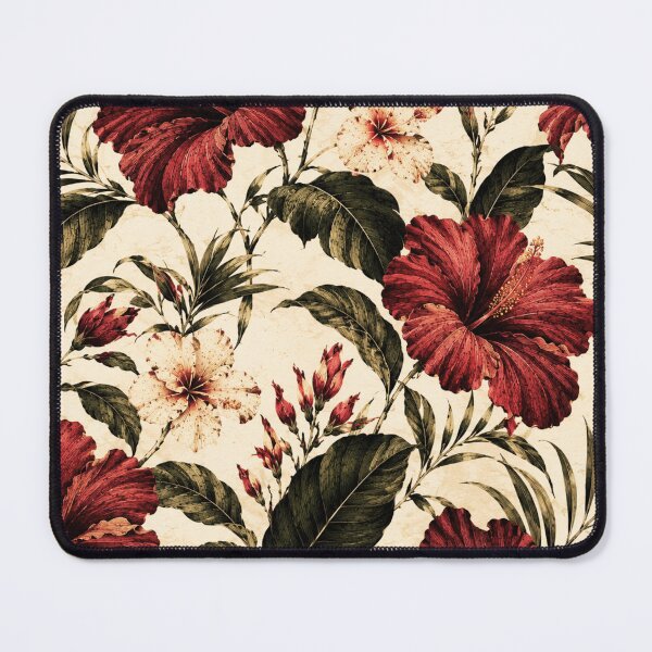 Item preview, Vintage Tropical Hibiscus – Dark Red Botanical Floral Pattern Art Print – Luxury Wall Decor designed and sold by @SHINTOSARTSTORE.