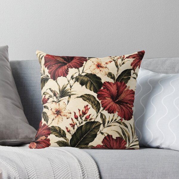 Item preview, Vintage Tropical Hibiscus – Dark Red Botanical Floral Pattern Art Print – Luxury Wall Decor designed and sold by @SHINTOSARTSTORE.