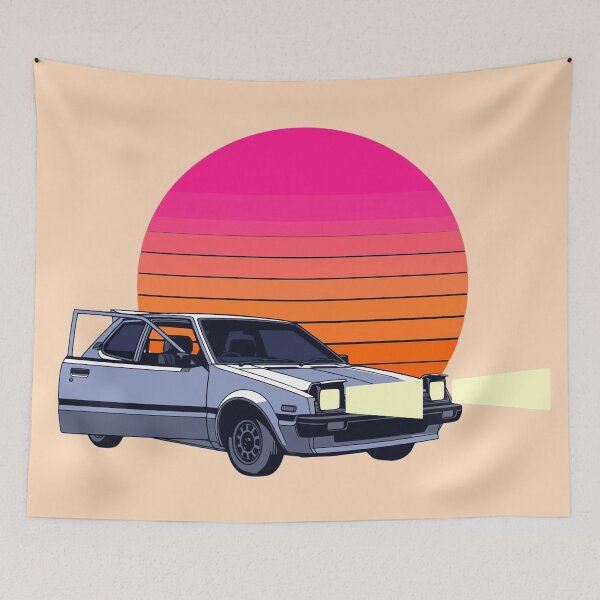 Item preview, Synthwave Retro Anime Hatchback Hero designed and sold by KungPowUnicorn.