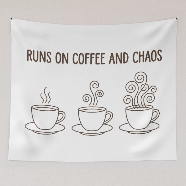 Item preview, Coffee Lover Runs on Coffee and Chaos Coffee T-Shirt designed and sold by StickerNestYou.