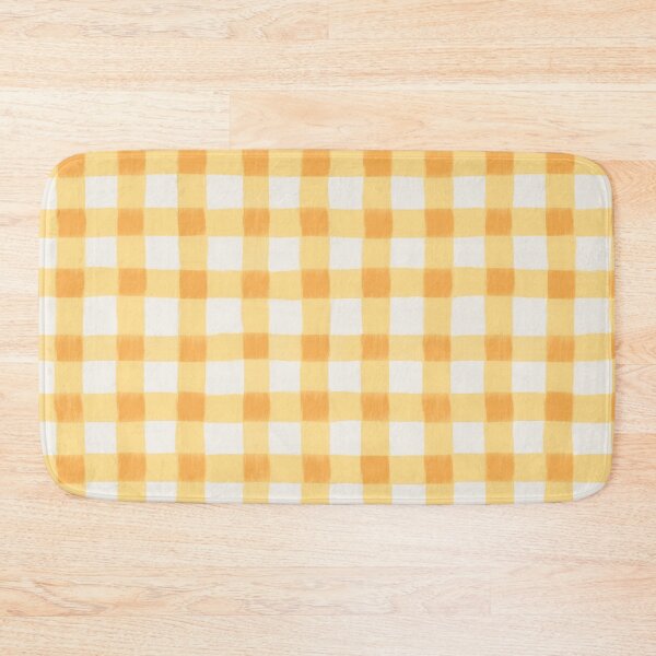Item preview, Hand Painted Gouache Golden Yellow Gingham Check designed and sold by Ema Tudose.