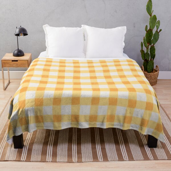 Item preview, Hand Painted Gouache Golden Yellow Gingham Check designed and sold by Ema Tudose.