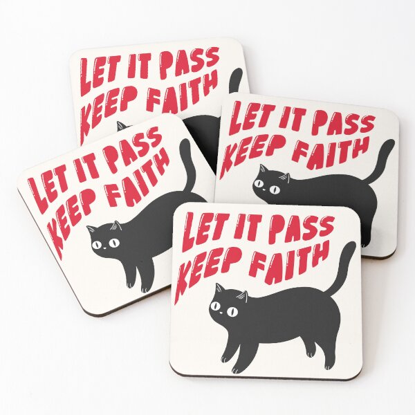 Item preview, Let It Pass Keep Faith Black Cat Typography | Minimalist Cat Quote Design designed and sold by Catrawberry.