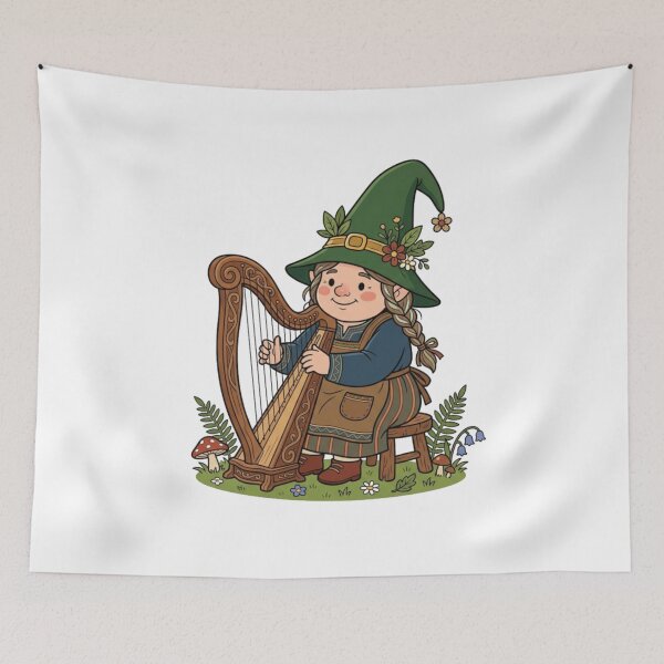 Item preview, Magical Harp Player Garden Gnome designed and sold by Bad-Decisions-Designs.