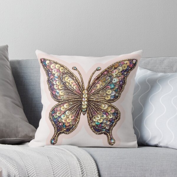 Item preview, Soft Pink Glittering Sequin Butterfly  designed and sold by PamLeeDesign.