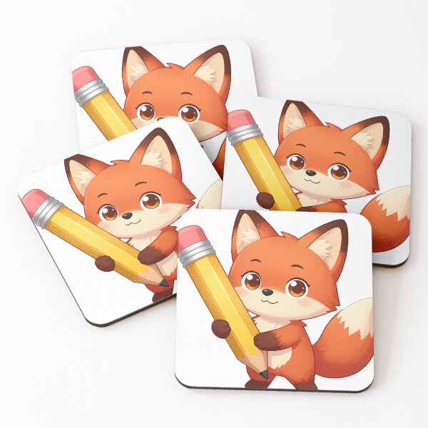 Item preview, Fox with Giant Pencil designed and sold by pumsquare.