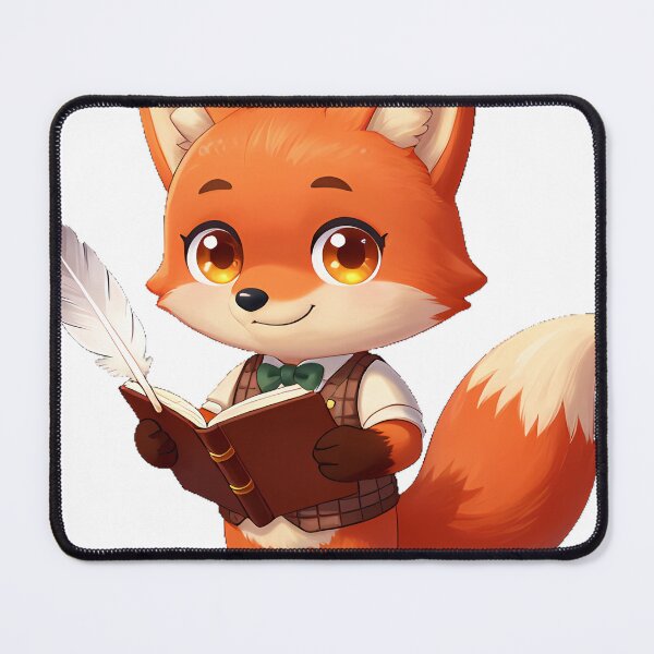 Item preview, Fox Student with Tweed Vest and Quill designed and sold by IllumeInk.