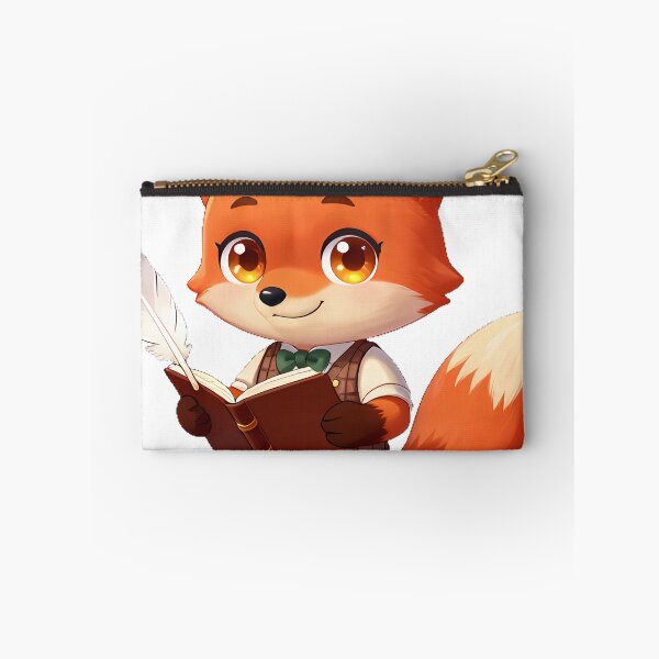 Item preview, Fox Student with Tweed Vest and Quill designed and sold by IllumeInk.