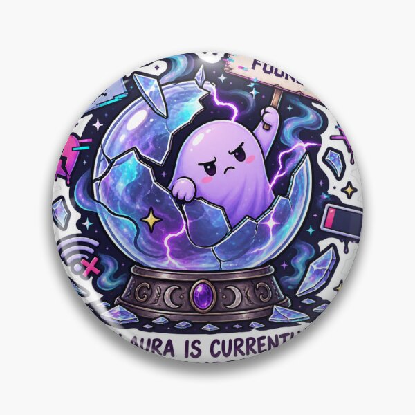 Item preview, Error 404 Vibe Not Found - Funny Cracked Crystal Ball Sticker designed and sold by Saniyamirza07.