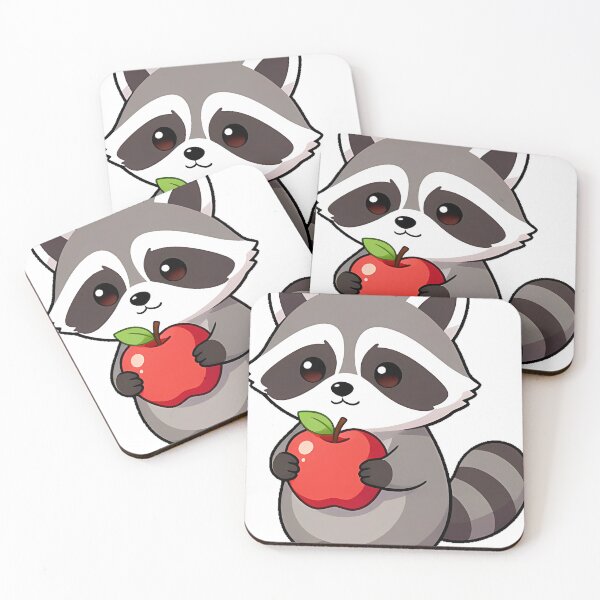 Item preview, Raccoon with Big Red Apple designed and sold by pumsquare.