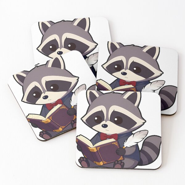 Item preview, Raccoon Scholar with Tome and Quill designed and sold by IllumeInk.