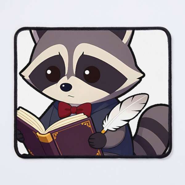 Item preview, Raccoon Scholar with Tome and Quill designed and sold by IllumeInk.