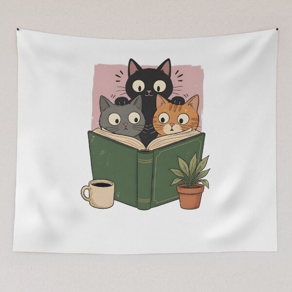 Item preview, Retro Reading Cats Shirt, Cute Bookish Cat Graphic Tee, Vintage Cottagecore Reader Design, Cozy Book Lover Gift, Cat Mom Aesthetic designed and sold by Xtusdior.