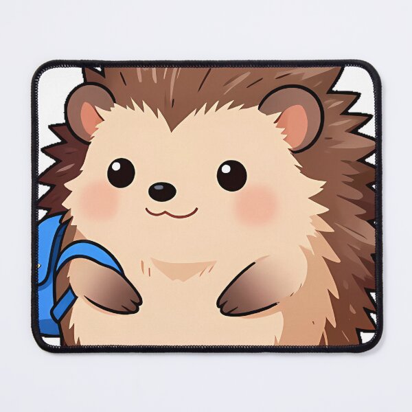 Item preview, Hedgehog with Tiny Blue Backpack designed and sold by pumsquare.