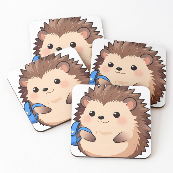 Item preview, Hedgehog with Tiny Blue Backpack designed and sold by pumsquare.
