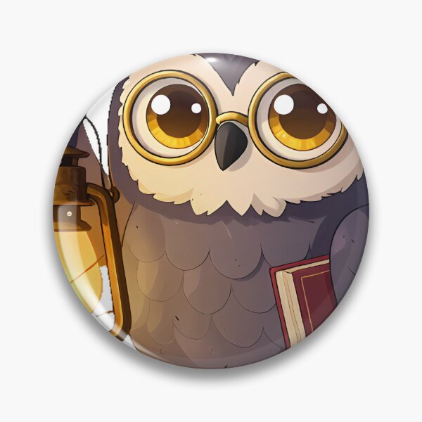 Item preview, Grey Owl Scholar with Brass Lantern designed and sold by IllumeInk.