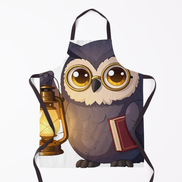 Item preview, Grey Owl Scholar with Brass Lantern designed and sold by IllumeInk.