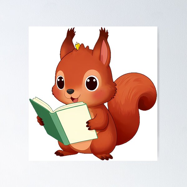 Item preview, Squirrel with Open Notebook designed and sold by pumsquare.