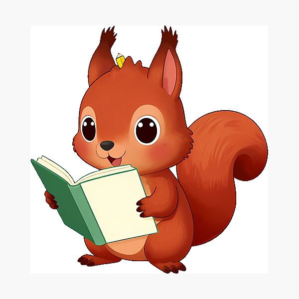 Item preview, Squirrel with Open Notebook designed and sold by pumsquare.