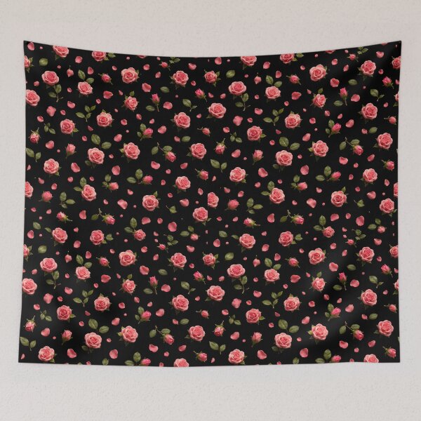 Item preview, Elegant Pink Roses and Petals Pattern designed and sold by loukaidigitals.